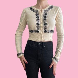 Embroidered Lucky Longsleeve Crop